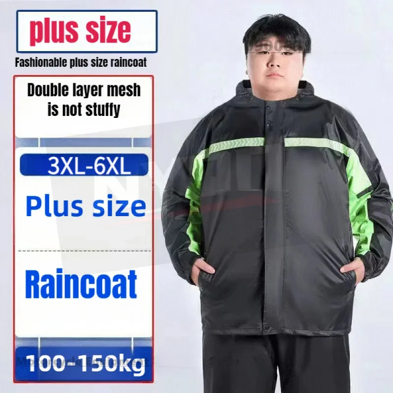 

4XL-6XL Plus Size Motorcycle Rain Suit, 2-Piece Split Raincoat & Pants Set, Waterproof Rain Gear for Heavy Rain Storm,H25026