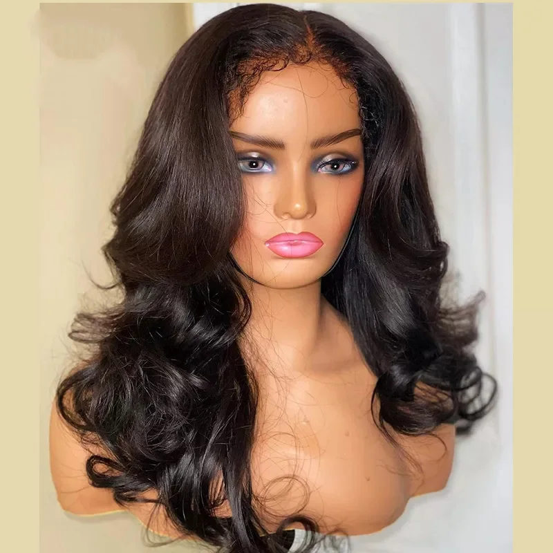 Body Wave 13x6 Wig rambut manusia renda depan untuk wanita warna hitam Wig Virgin Wig penutupan renda tenun 250% rambut bayi ikal