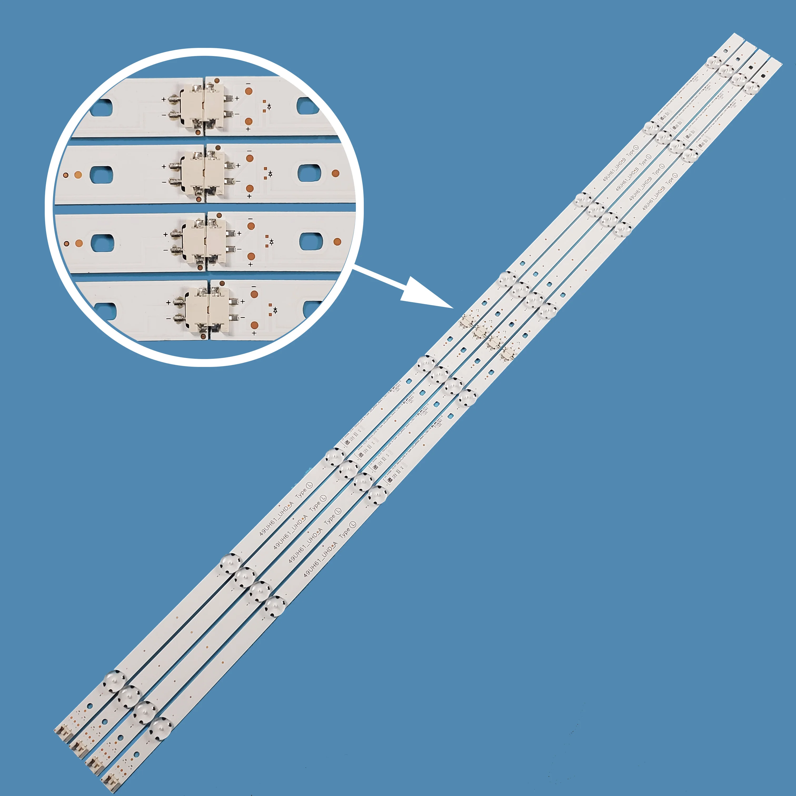 8 шт./комплект, Светодиодная лента для подсветки LG inntek 15.5Y 49 дюймов _ UHD A-Type LED_ARRAY_Rev0.1_160119 для 49UH61_UHD_A/B 49UH610V 49UH603V