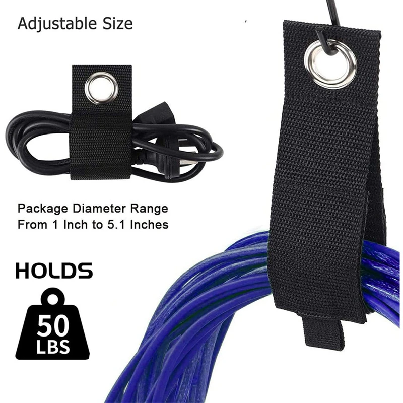 8 Pack Extension Cord Holder Organizer,Heavy Duty Hook And Loop Storage Straps, For Cables, Hoses, Garage Hooks,Basement