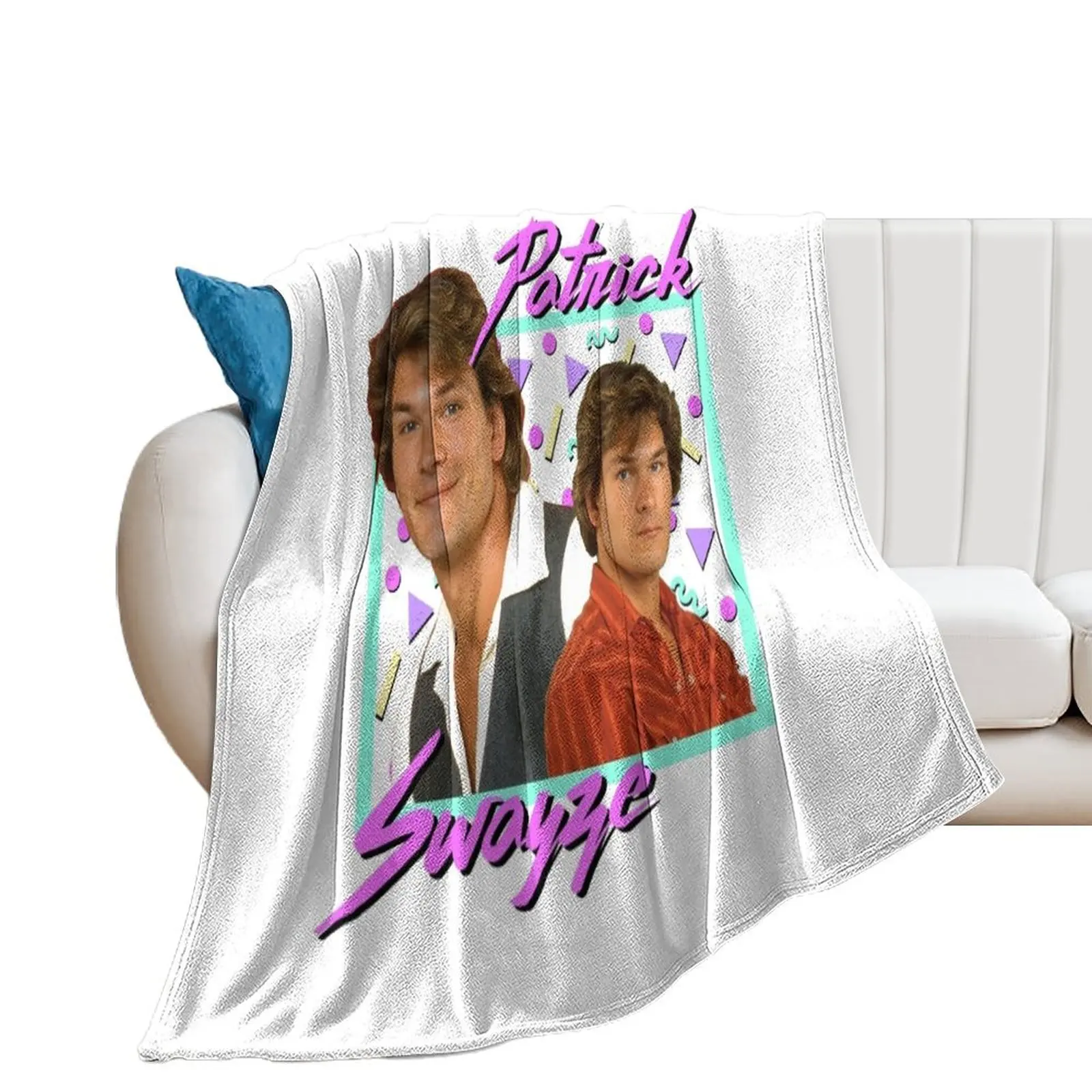 

80s Patrick Swayze Throw Blanket Soft Plush Plaid halloween Blankets