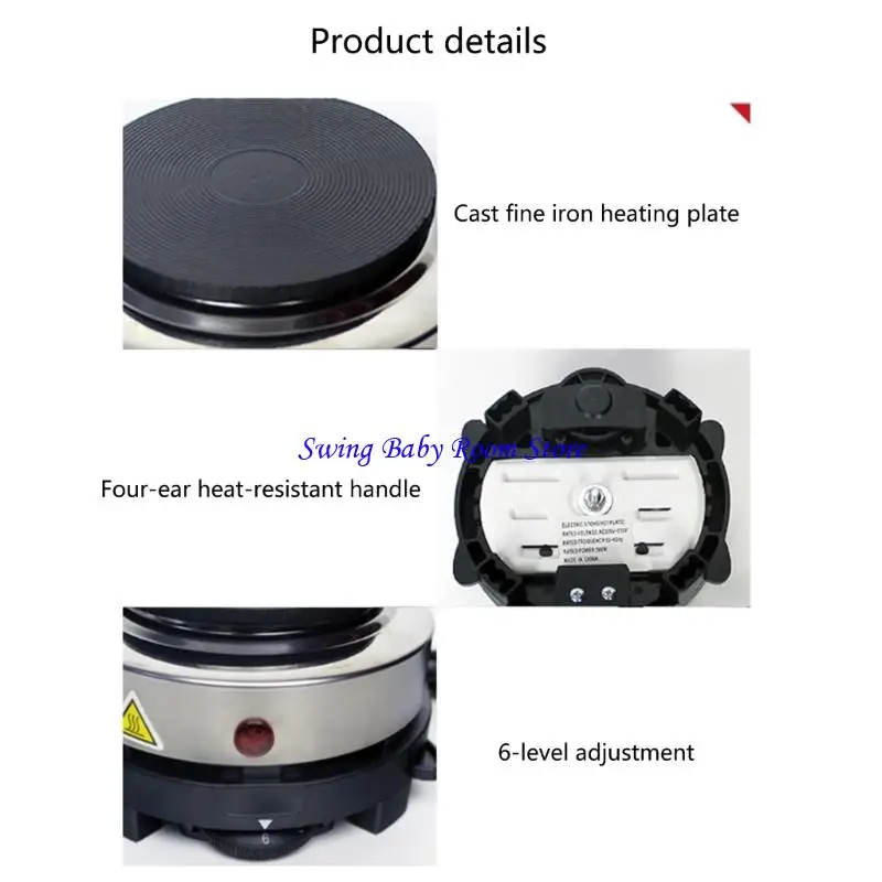 K1AD Multipul Miniature Electric Cooktop 500W da cottura singolo per il latte caffè Riscaldamento SPAZIA