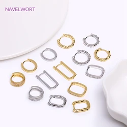 Trendy Geometric Huggies Earrings Hoop Earring,Brass Inlaid Zircon Twist Round Earring Fashion Jewelry Party Gifts For Women