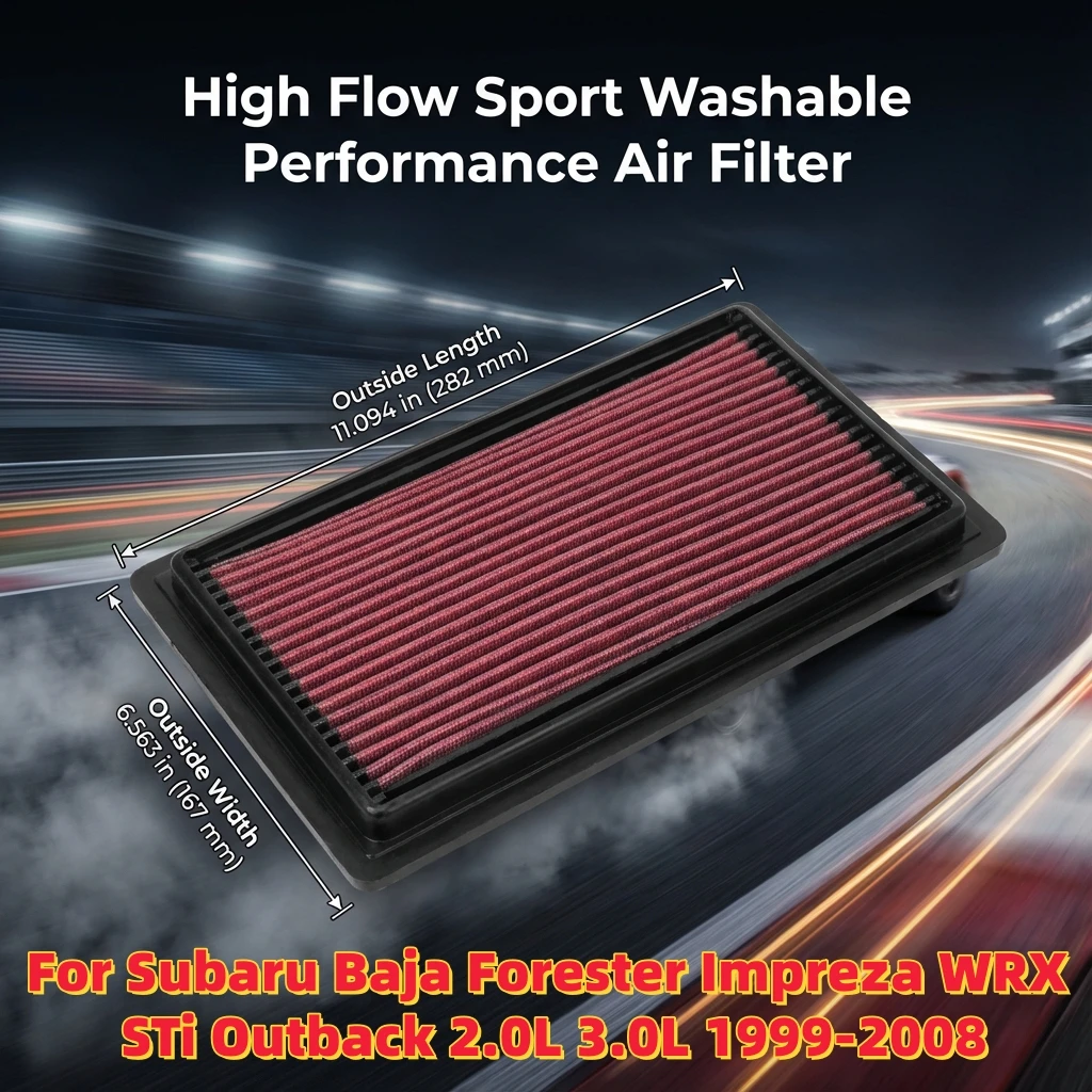 

High Flow Sport Washable Performance Air Filter For Subaru Baja Forester Impreza WRX STi Outback 2.0L 3.0L 1999-2008 33-2075