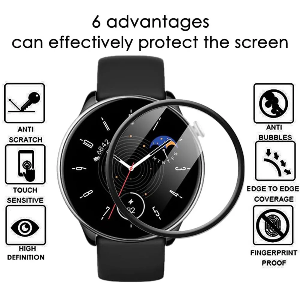 1/3/5pcs 3D Composite Protective Film For Mibro Watch Lite2 Watch Soft Clear Protective Film Full Screen Protector Not Glass