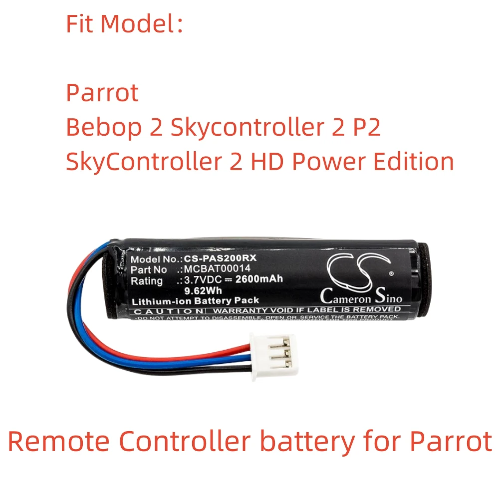 

Li-ion Remote Controller battery for Parrot,3.7v 2600mAh,Bebop 2 Skycontroller 2 P2 SkyController 2 HD Power Edition