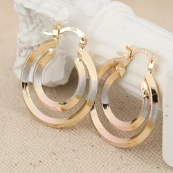 Trendy Gold Plated Hollow Out Heart Hoop Earrings for Women Fashion Jewelry Accessories Wedding Birthday Gift