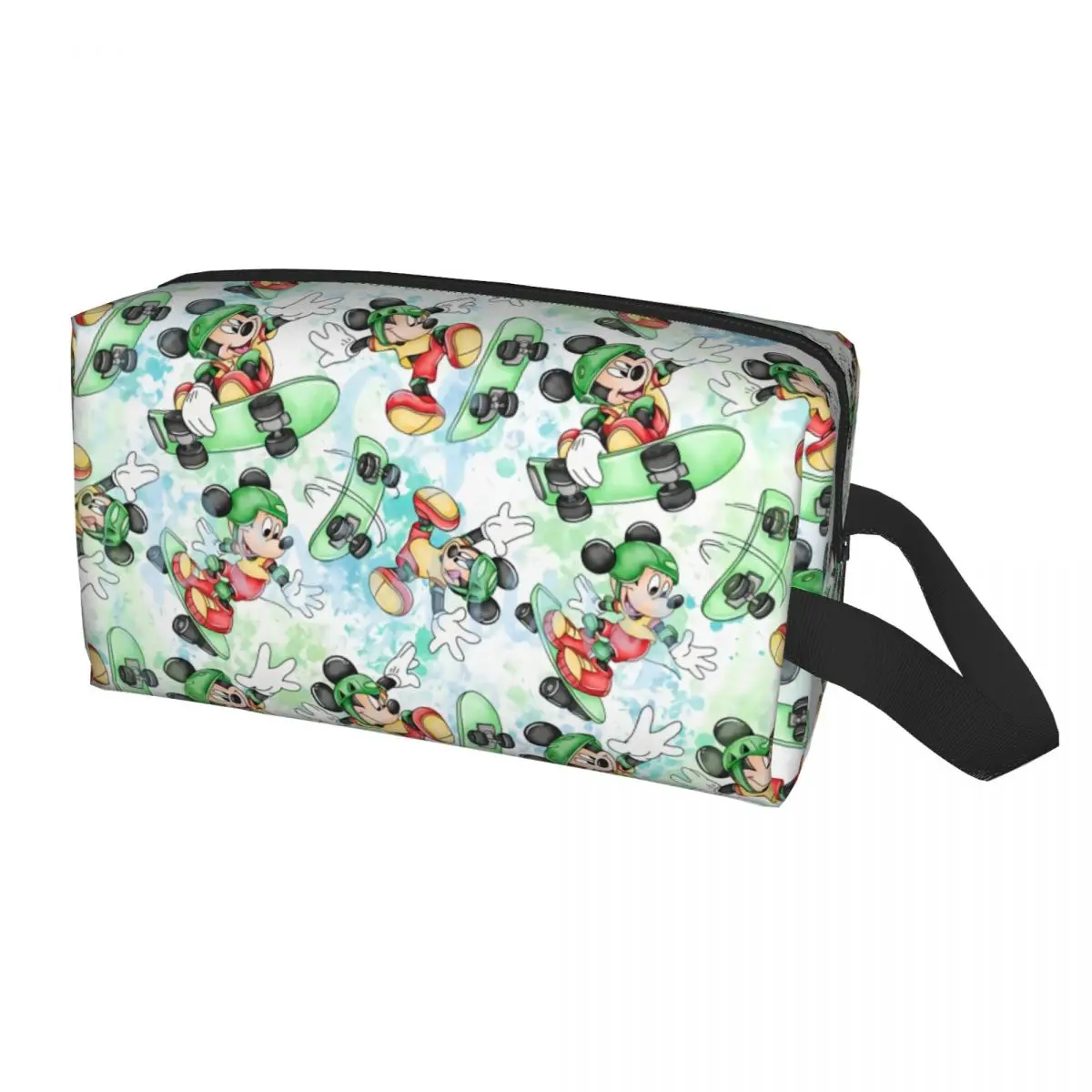 Custom Mickey Mouse Skate Cartoon Travel Cosmetic Bag for Women Toiletry Makeup Organizer Lady Beauty Storage Dopp Kit