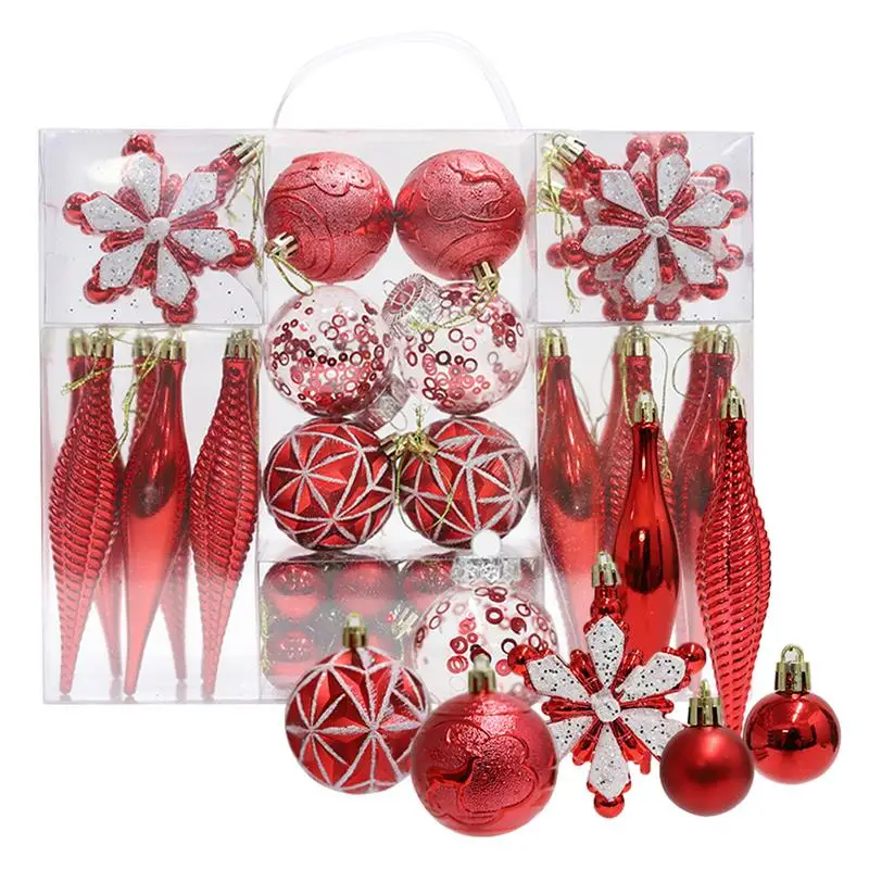 Shatterproof Christmas Balls 40X Shatterproof Christmas Ball Decoration Set No Color Fading Decorative Christmas Tree Ball With