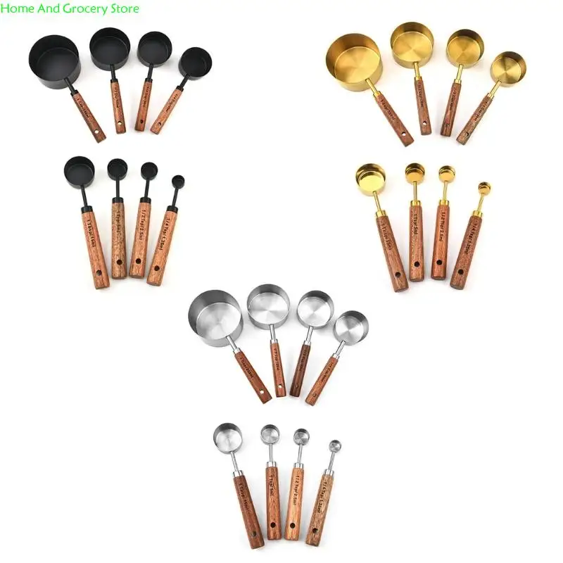 

0xxa 8pcs нержавеющие стали измерение ложки столовая ложка маленькая чашка кофе для кофе, чая, сахара, молока