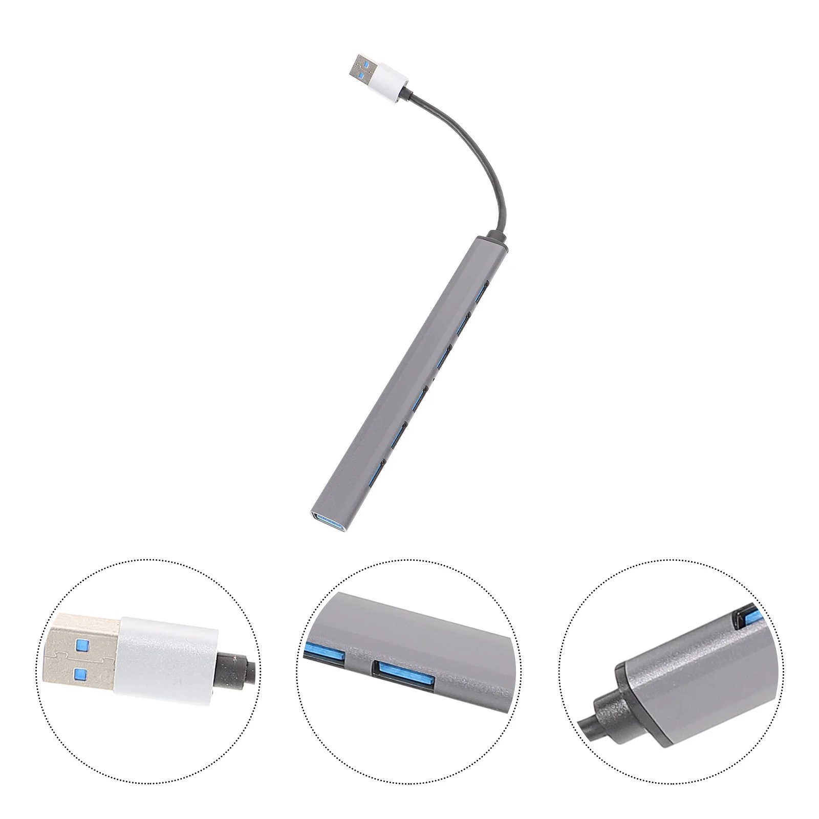 

7-Port USB Expander Hub 3.0 Adapter Multiple USB Ports for Laptop High Speed Data Transfer Aluminum Alloy Material