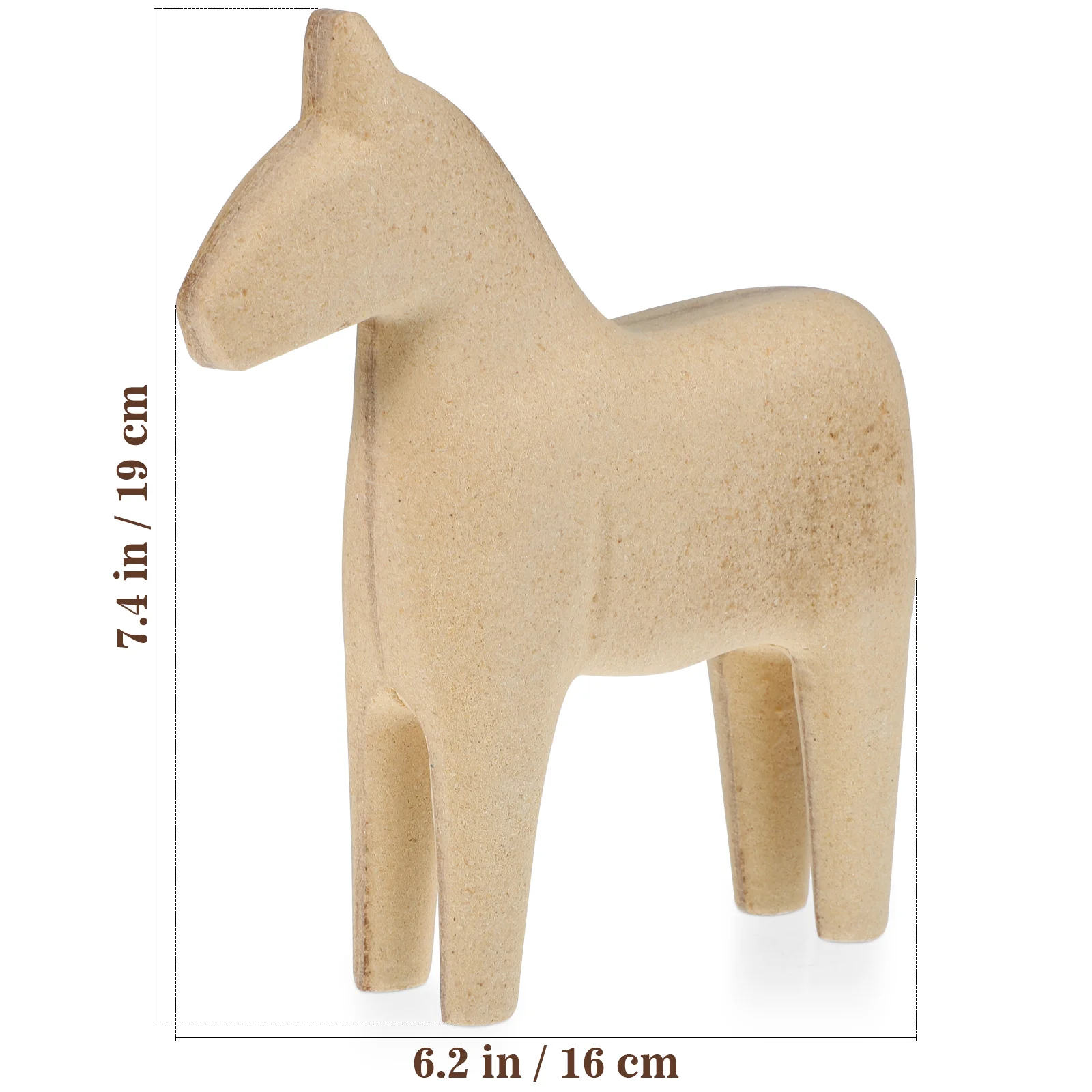 2 Pcs Blank Swedish Horse Unfinished Horses Figurine Statue Animal Wood Decorate Child Painting