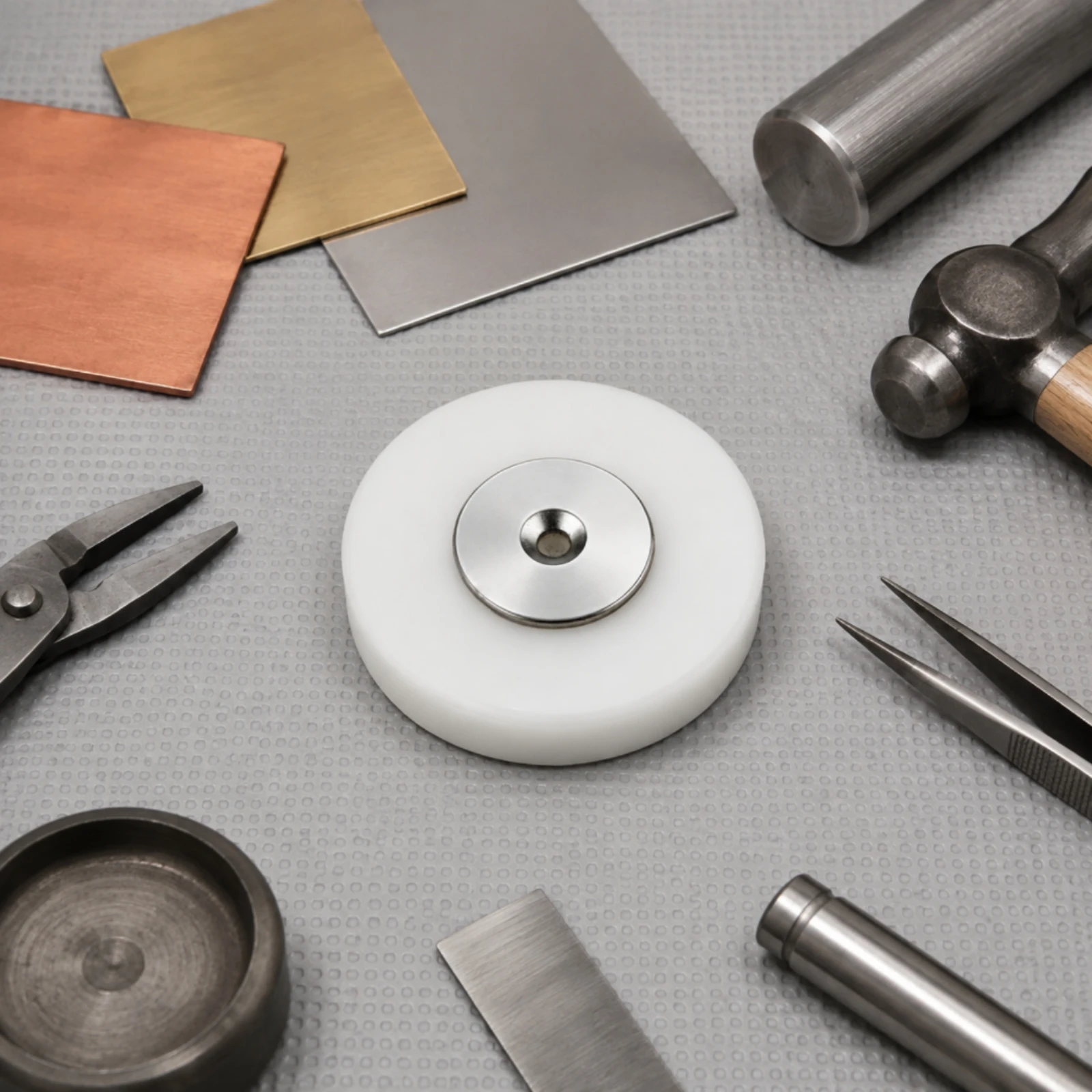 Tool Part Cylindrical Circular Jewelry Press Plate for Metalworkers, Metalworking Benches