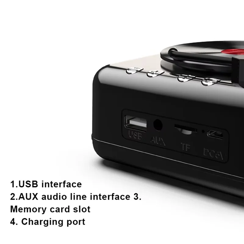 A92Z Portable Vinyl Record Player Excellent Bass Record Player Record Player For Outdoor Activities Camping Pa