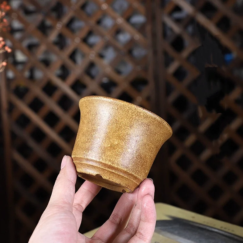 China Handmade Pottery Bonsai Pot Tradition Succulents Garden Decoration