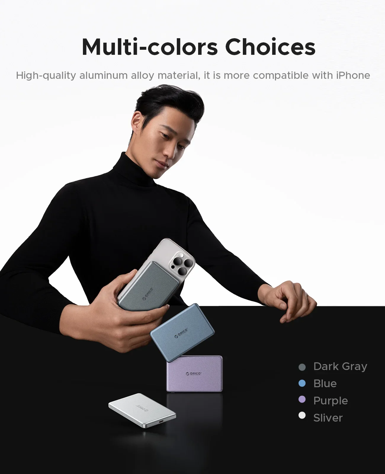 ORICO Kada Magnetic Power Bank 10000mAh PD22.5W Wireless Powerbank Slim Charge Pal Portable Quick Charge Battery Charger.