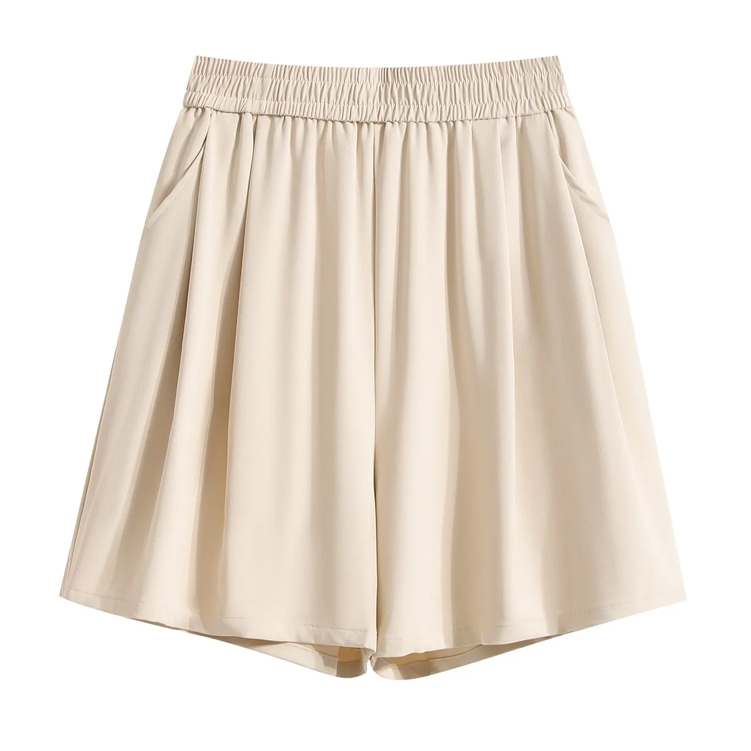 2026 simples sólido correndo esportes meia calças coreano terno shorts feminino verão solto a linha casual perna larga shorts de cintura alta