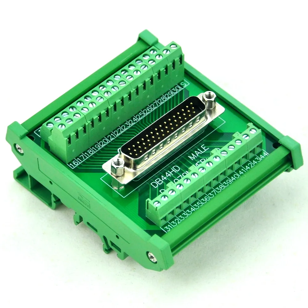 

CZH-LABS DIN Rail Mount D-SUB DB44HD Male Header Interface Module, DSUB Breakout Board.