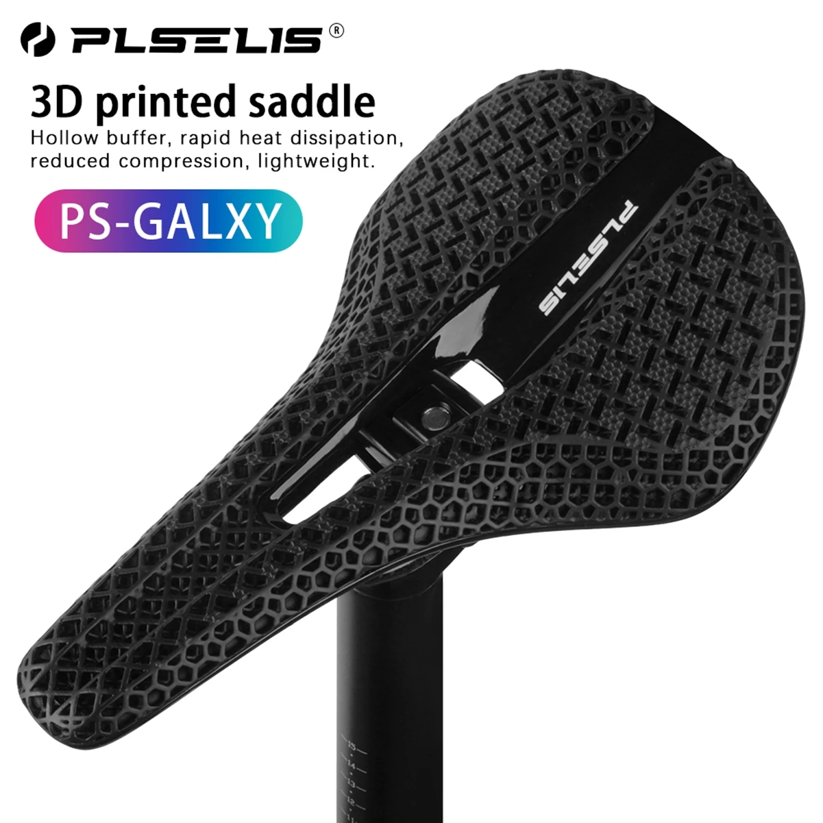 PLSELIS 3D Printed Bicycle Saddle Ultralight Carbon Fiber Saddle Road Bike Cushion Moutain Bike 3D Seat MTB Cycling Parts