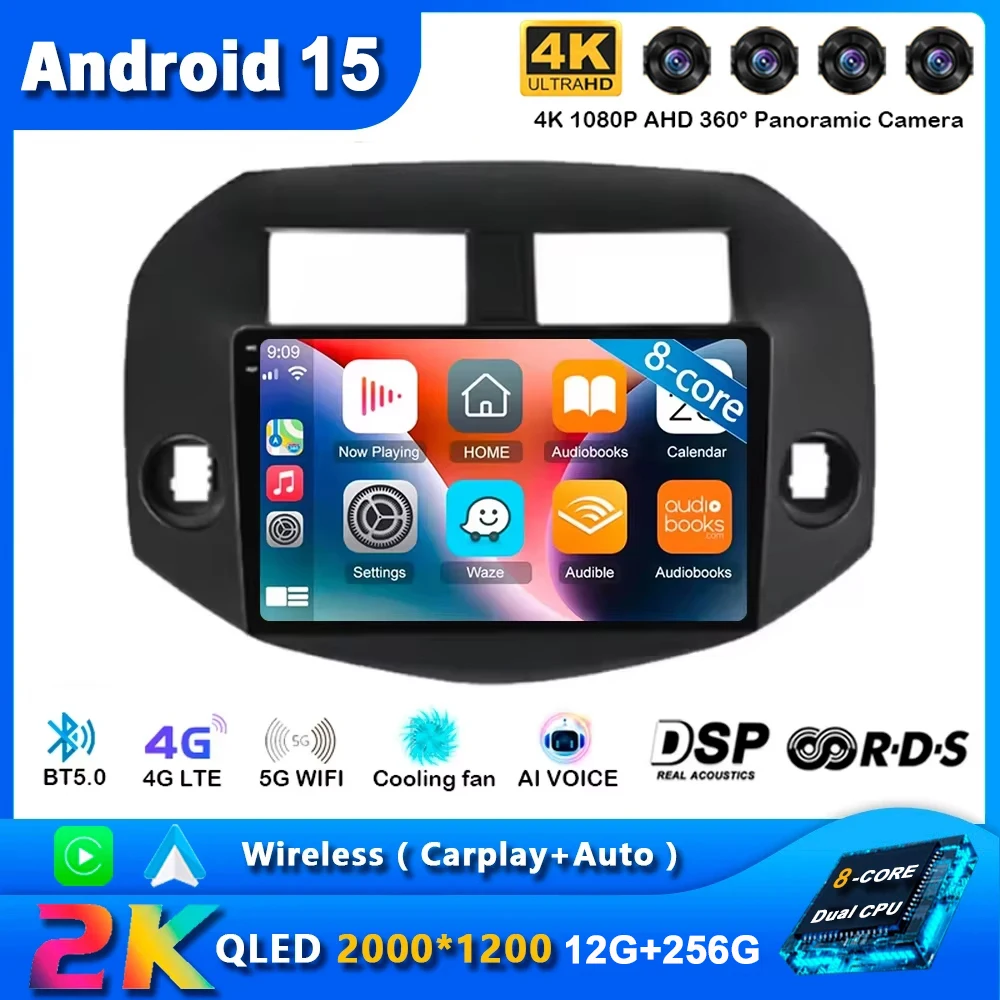 

Android 15 для Toyota RAV4 3 XA30 2005-2013 Автомобильный радиоприемник Мультимедийный видеоплеер Навигация 4G GPS Без 2din 2 din dvd