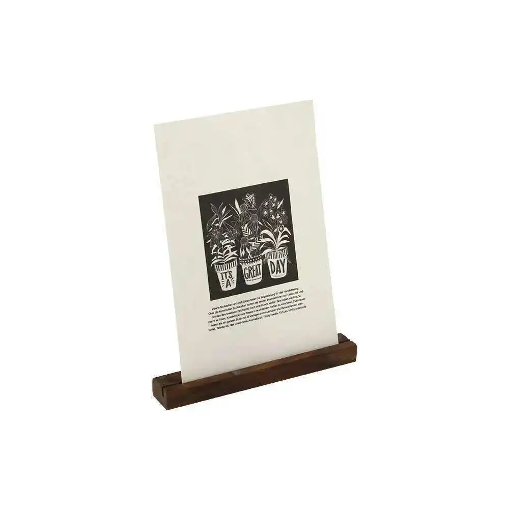 Base en bois Business Menus Holder, Table Card Holder, Postcard Photo, Picture Display Stand