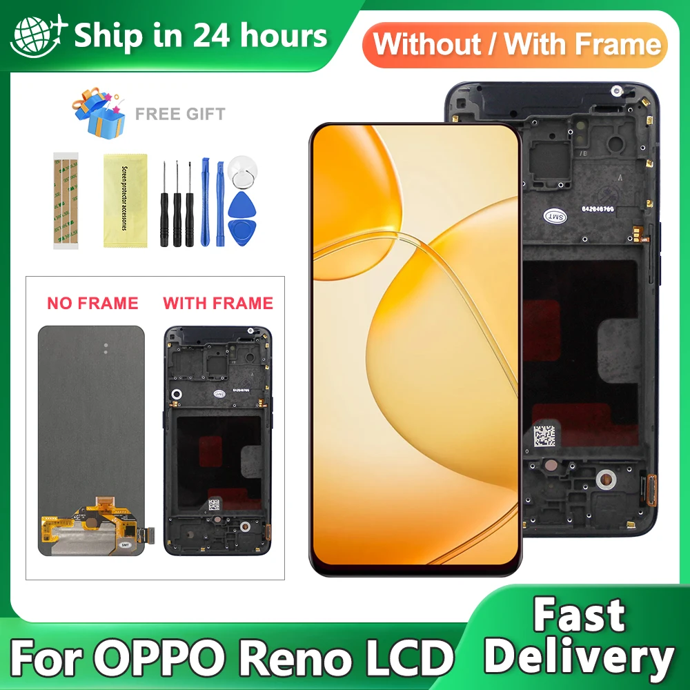 

OLED-экран для Oppo Reno PCAM00 PCAT00 CPH1917, ЖК-дисплей, сенсорная панель, дигитайзер в сборе, запасные части для экрана Reno