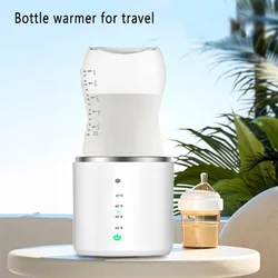 Wireless Rechargeable Portable Baby Milk Bottle Warmer for Travel Heater Defrosting & Heating Dual Modes 4 Levels Temperature