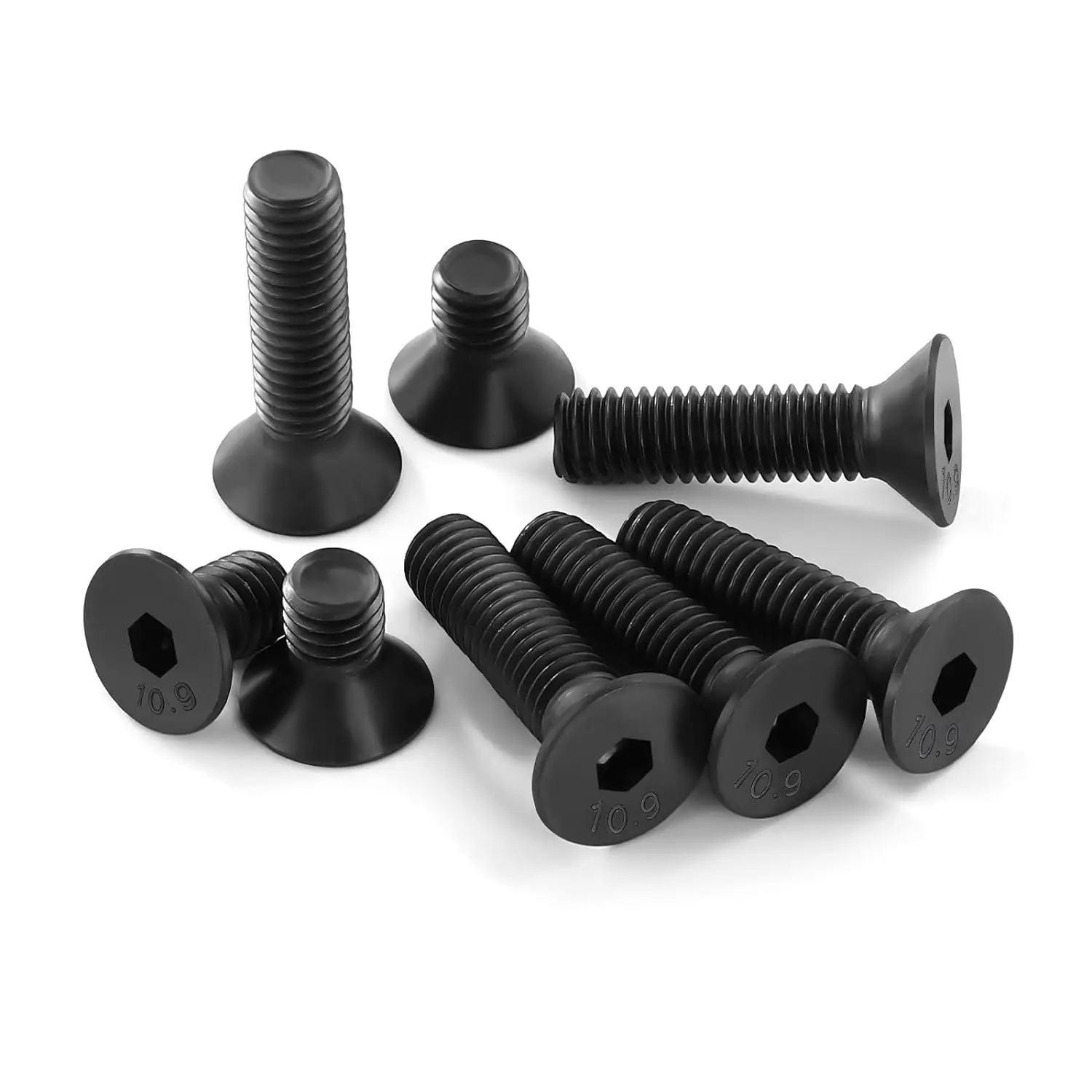 WZHUIDA Black Hexagon Hex Socket Countersunk Flat Head Screw M2 M2.5 M3 M4 M5 M6 M8 M10 Allen Bolts DIN7991 Stainless Steel