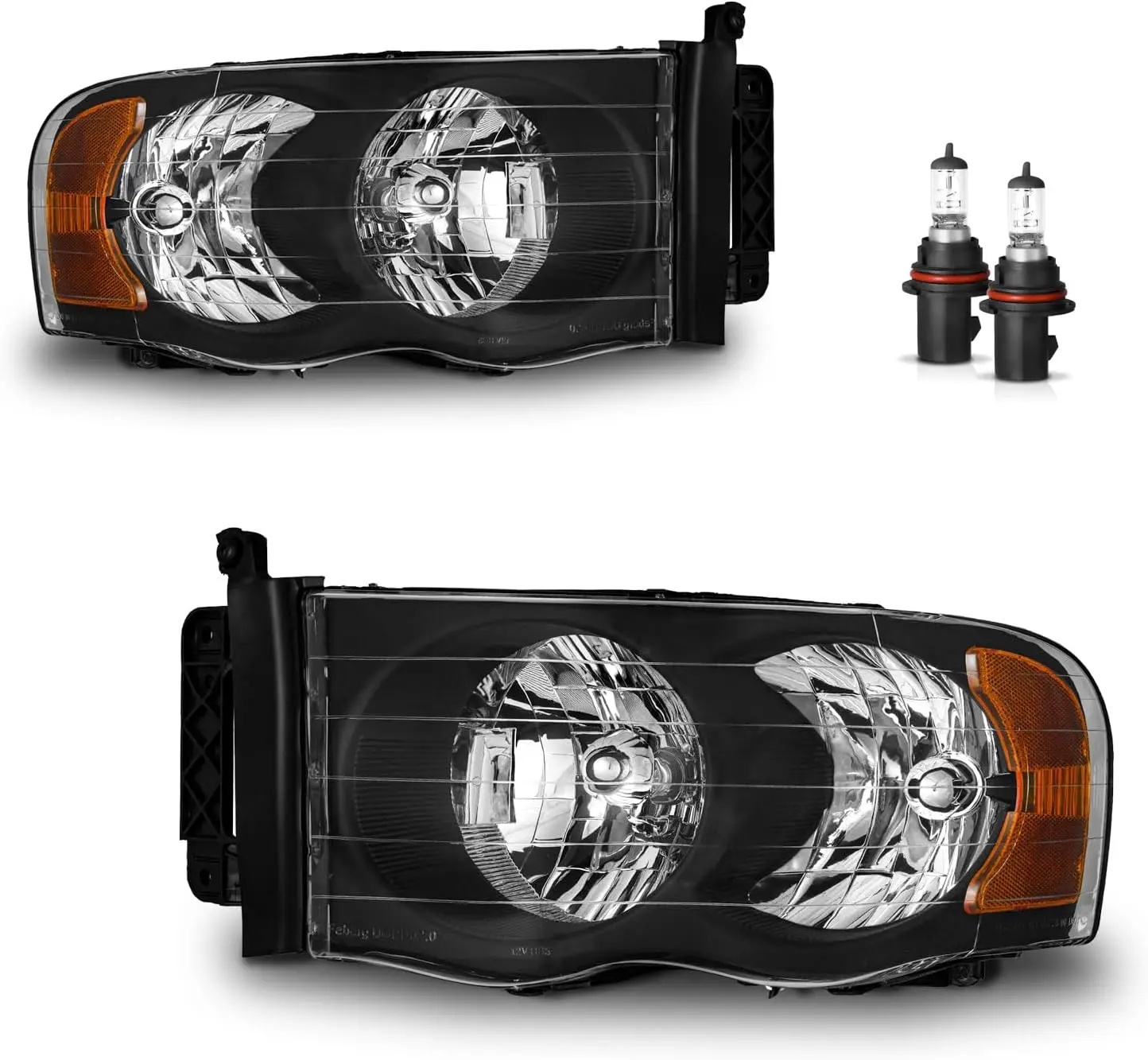 

Headlights Assembly W/Bulbs for 02-05 Dodge Ram 1500 for 03-05 Dodge Ram 2500/3500 Headlamp Replacement Driver & Passenger Side