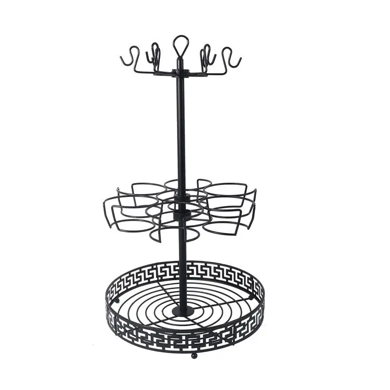 

Металлическая стойка для хранения бутылок с водой, вращающийся органайзер для чашек, держатель, органайзер для стаканов с нижним лотком для 40 унций