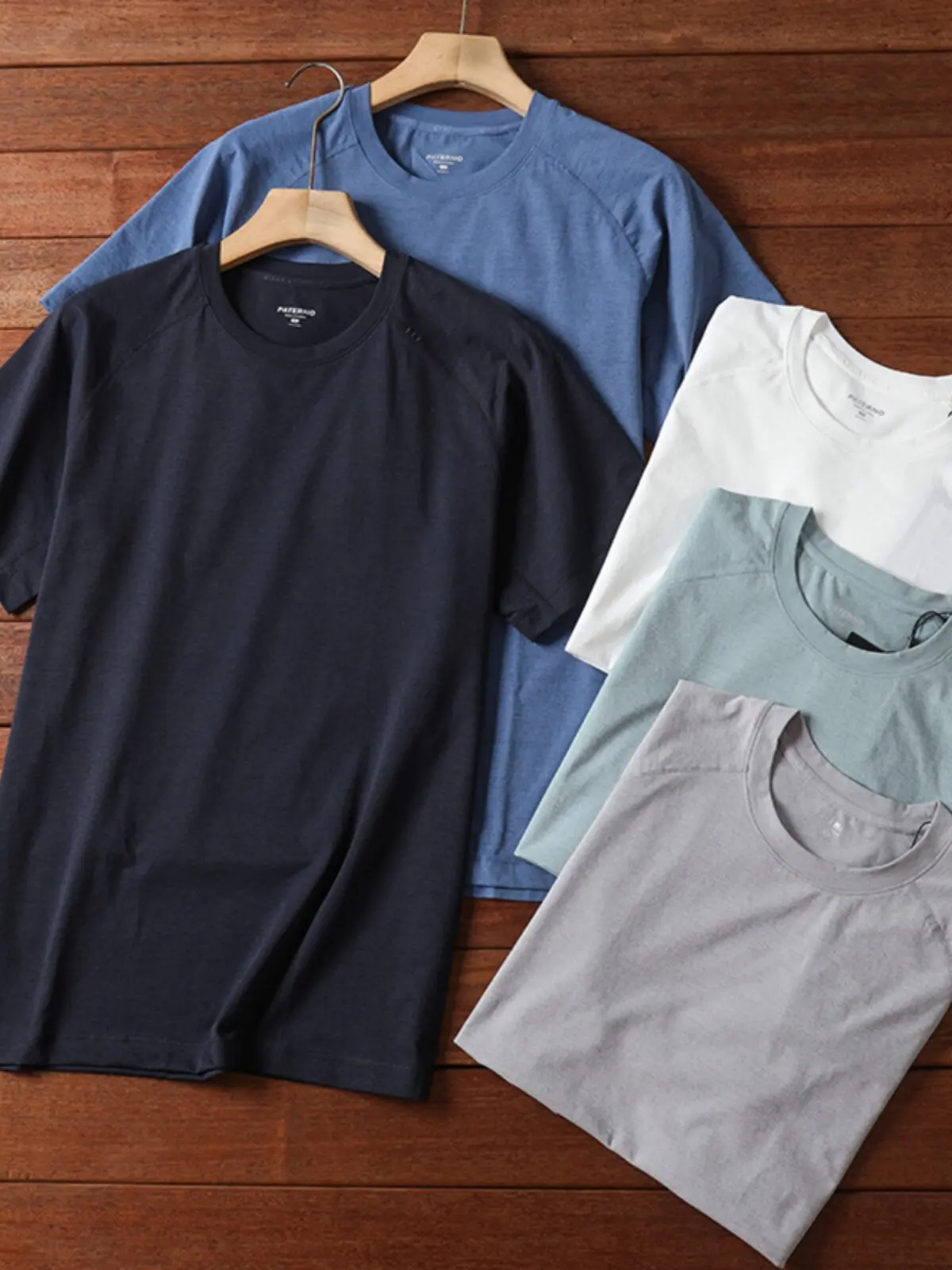 Functional cold feeling! Breathable four-sided elastic! Summer men's outdoor sports solid color round neck T-shirt