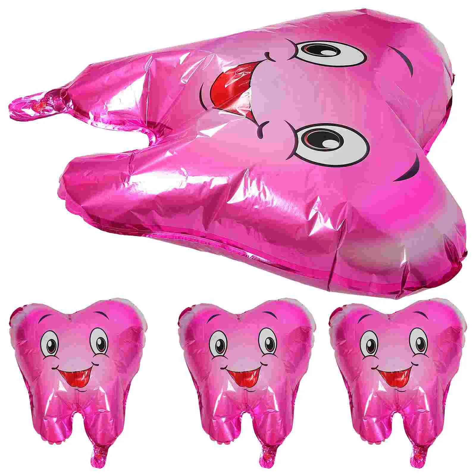 4 Pcs Tooth Balloon Baby Car Toys Balloons Decorations Party Helium Shaped Birthday Aluminum Film for Father Favors Shower