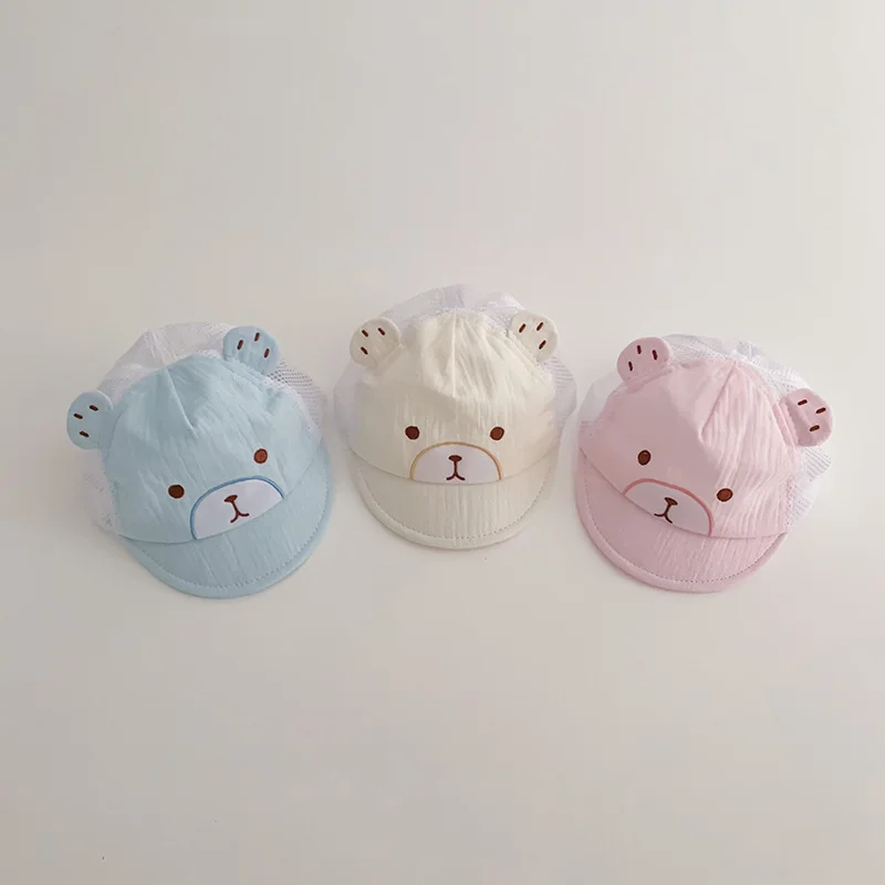 

Детская фуражка с милым медведем, мягкая хлопковая бейсбольная кепка для младенцев, кепки с утиным языком для малышей, От 0 до 9 месяцев, детские уличные солнцезащитные козырьки