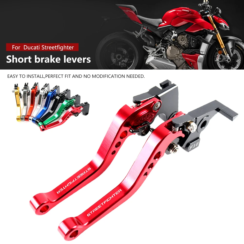لدوكاتي ستريتفايتر/S 2009-2013 ستريتفايتر 848 2012-2015 قصيرة الفرامل مخلب ليفر اكسسوارات الدراجات النارية مقابض ليفر #3