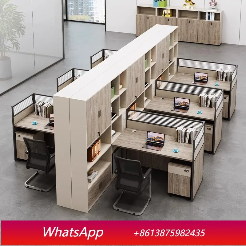 LMM office desk and chair high cabinet double seat combination desk screen card seat staff table