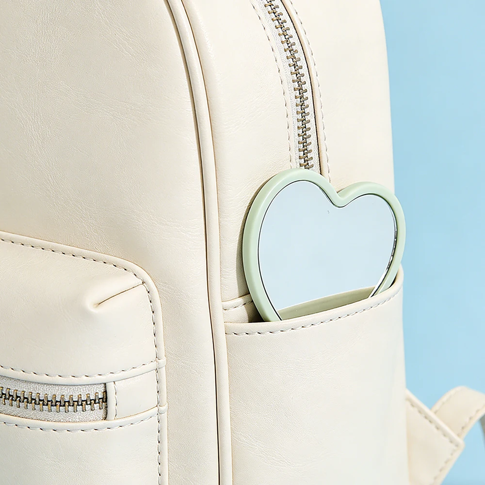 Cute Heart Vanity Mirror Compact Desktop Makeup Mirror High Definition Mini Mirror Sleek Student Dormitory Beauty Mirror
