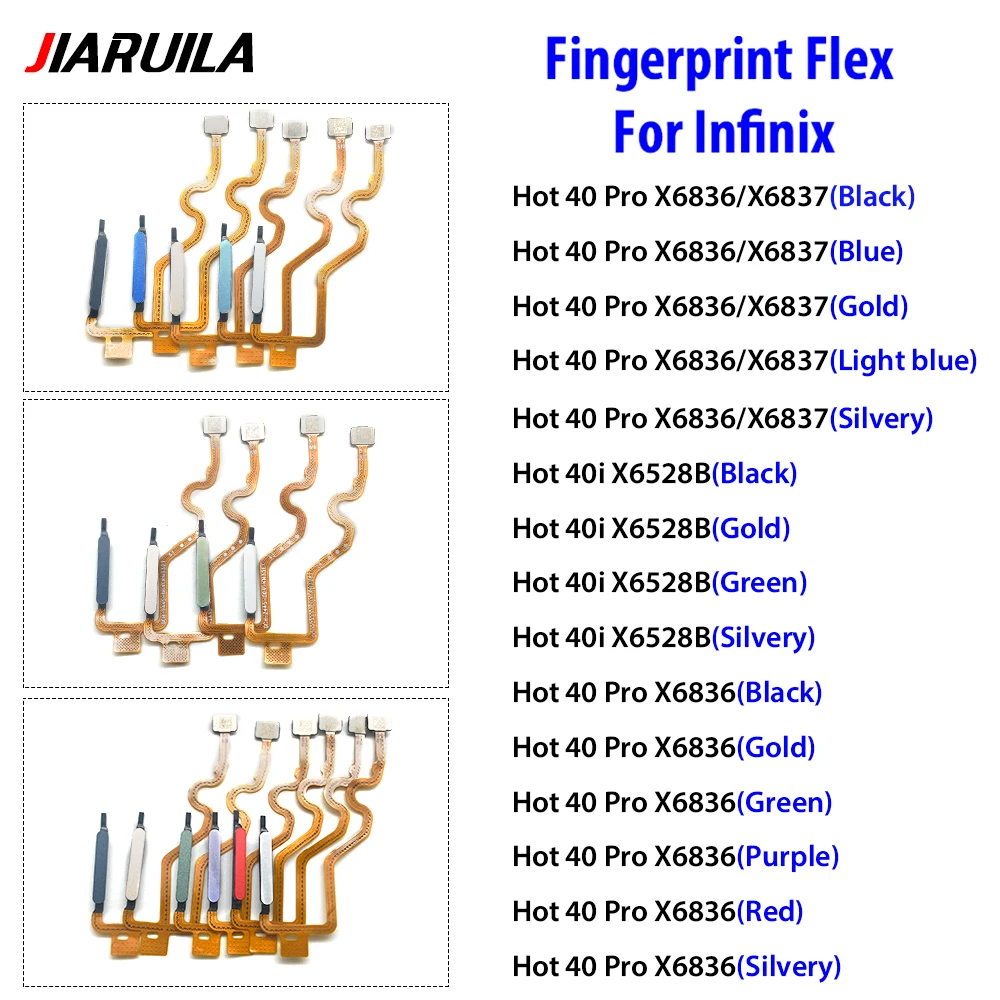 NEW Fingerprint Sensor Scanner Touch ID Connect home button Flex Cable For Infinix Hot 40 Pro 40i Pova 5 X6836 X6837 X6528B