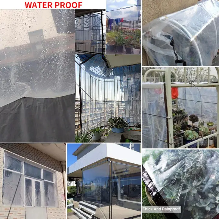 Transparente Regenfeste Schattierplane Leichtgewichtige Wasserdichte Abdeckplane Durchsichtige Regenschutzplane – Detail 7