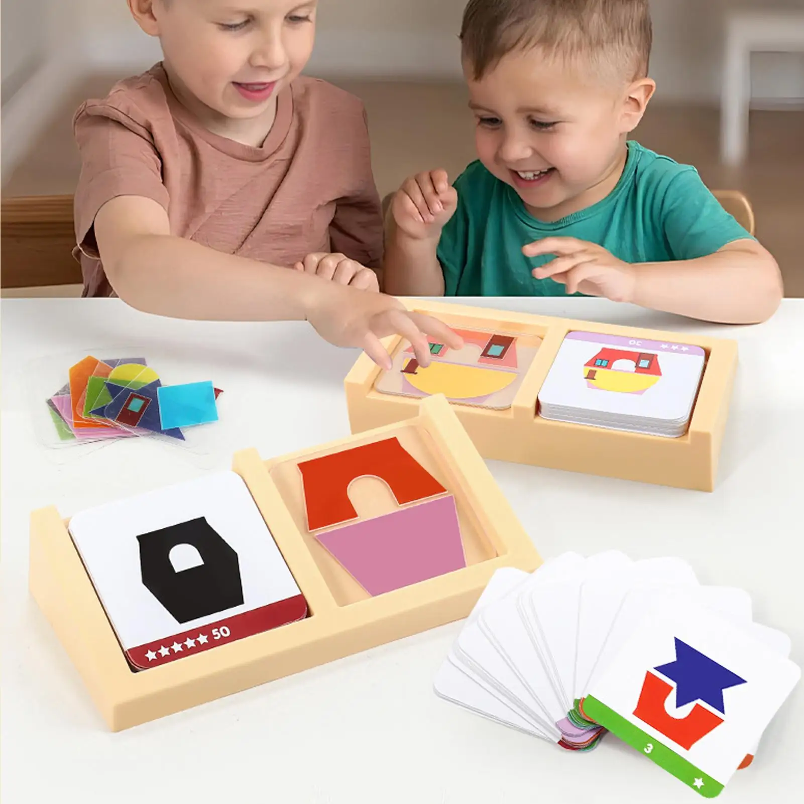Geometric Block Puzzle Educational Learning Toys for Toddler Preschool Elementary School Classroom Home Family Time