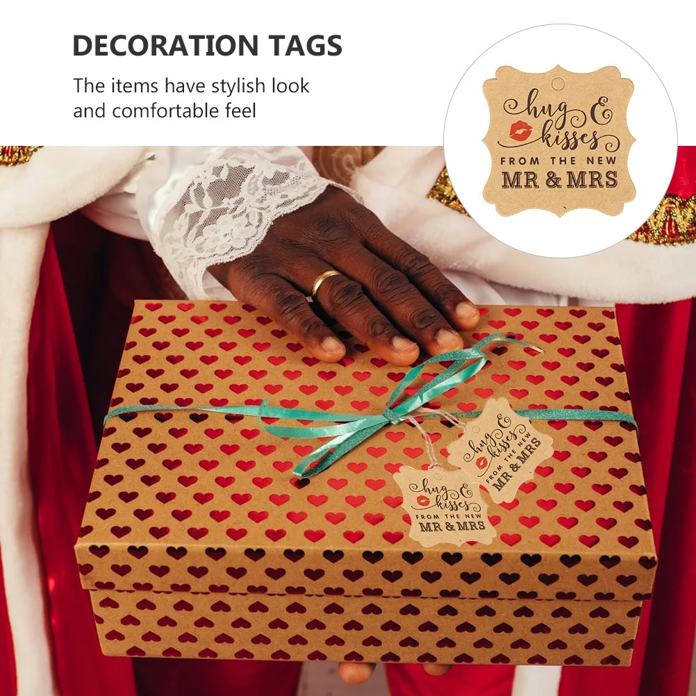 

100Pcs Hanging Tags Kraft Paper Gift Labels for Valentine's Day Decorative Props Packaging Decor Tags Hanging Pendant