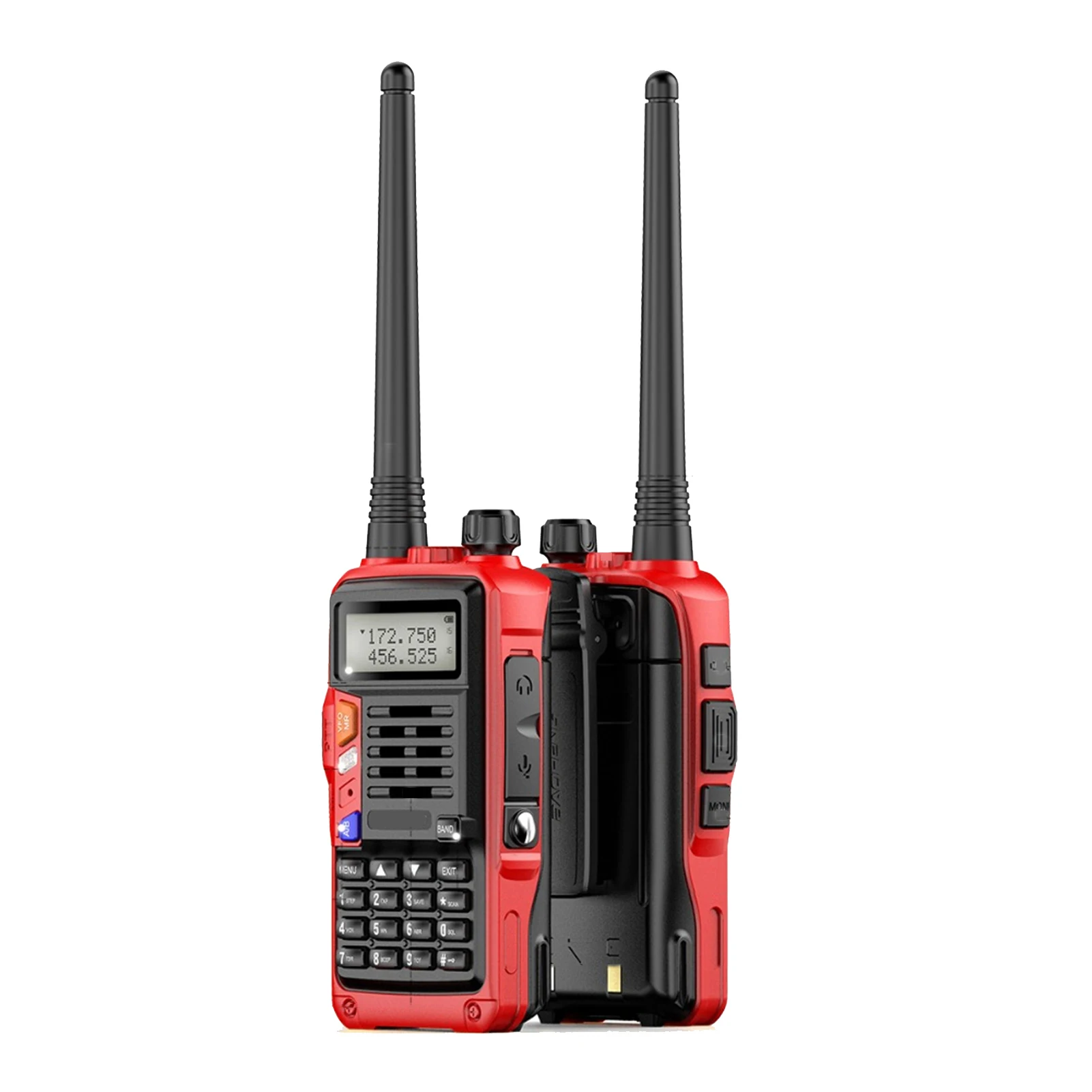 BAOFENG UV-S9 III جهاز اتصال لاسلكي محمول ثلاثي الموجات 10 وات هام راديو 2 هوائي 10 كجم طويل المدى وظيفة VOX 128CH أحمر، قابس الاتحاد الأوروبي #6