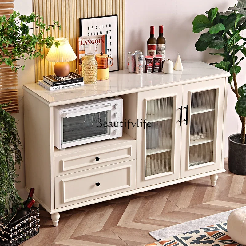 

5ld14 Rock slab American dining side cabinet, living room small apartment storage cabinet