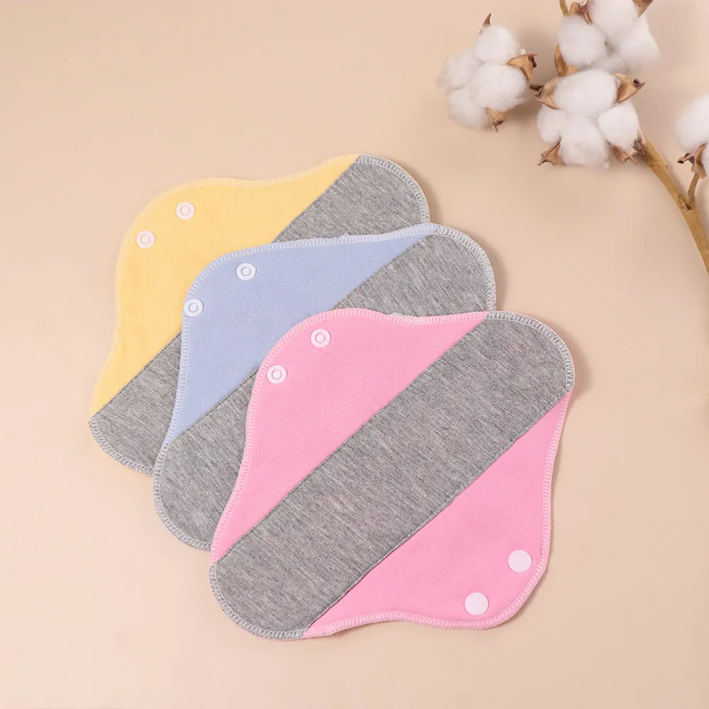 6Pcs Gasket Washable Menstrual Cloth Pads Reusable 23CM Sanitary Napkin Large Capacity Soft Nursing Pad for Women Adult Elderly
