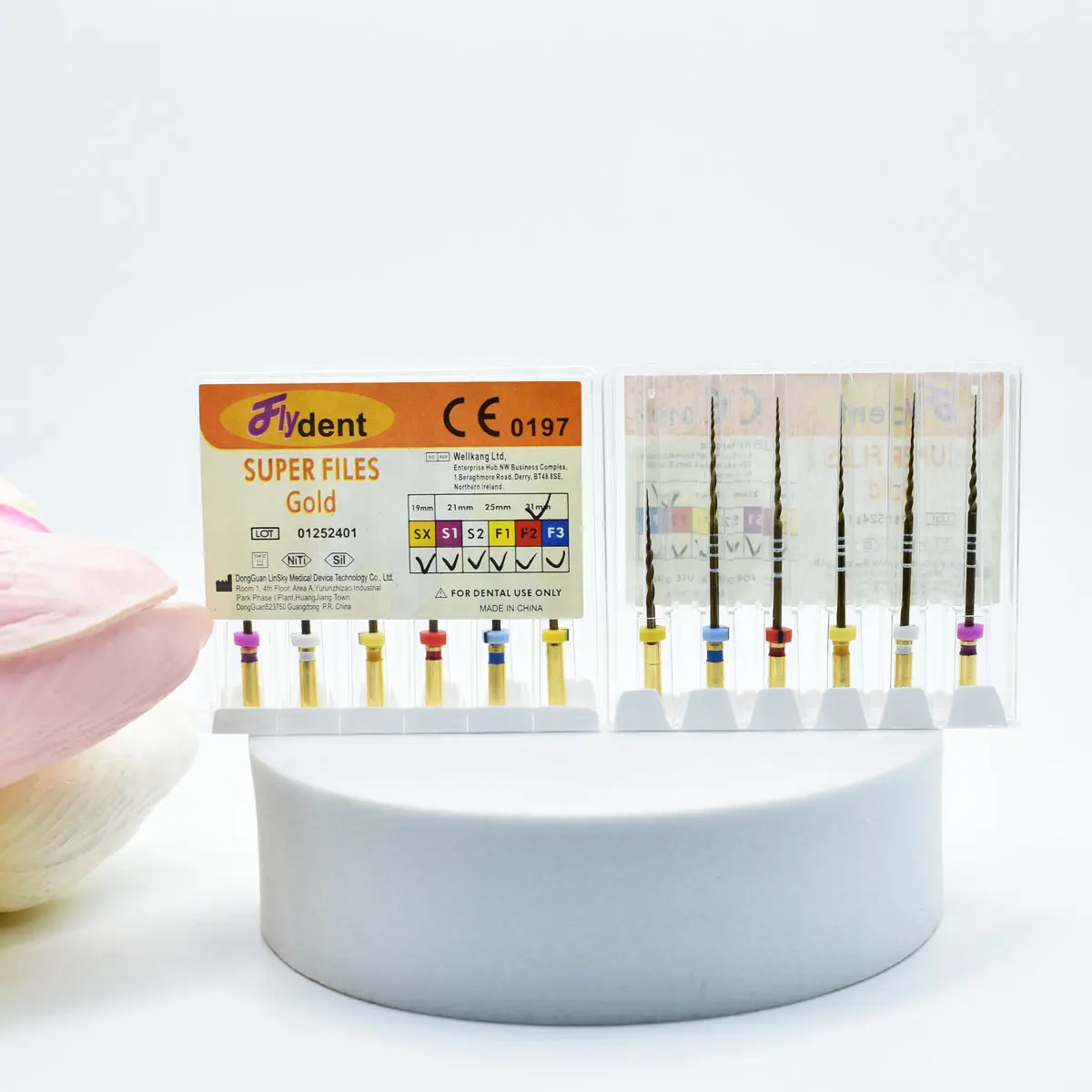 

Flydent Dental Endo Rotary Files Golden For Root Canal Preparation Engine Use Niti Gold Files