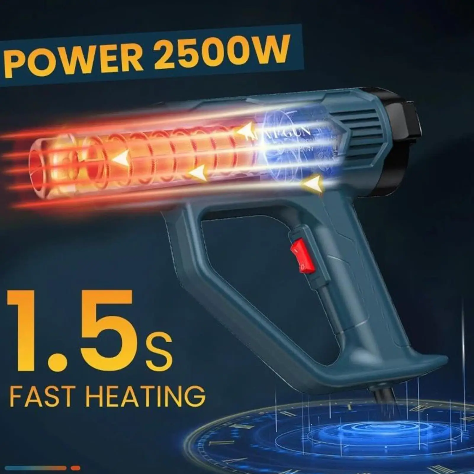 

Устройство горячего воздуха, 2500 Вт, нагреватель с контролем температуры и 4 насадками, машина для выдувания горячего воздуха с защитой от перегрева для