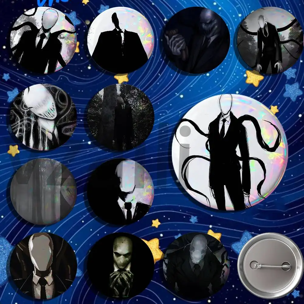 S-Slenderman Creepypasta Badges 25 32 44 58 75 mm Round Customizable Wholesale Fan goods Self-made fan freebies TH