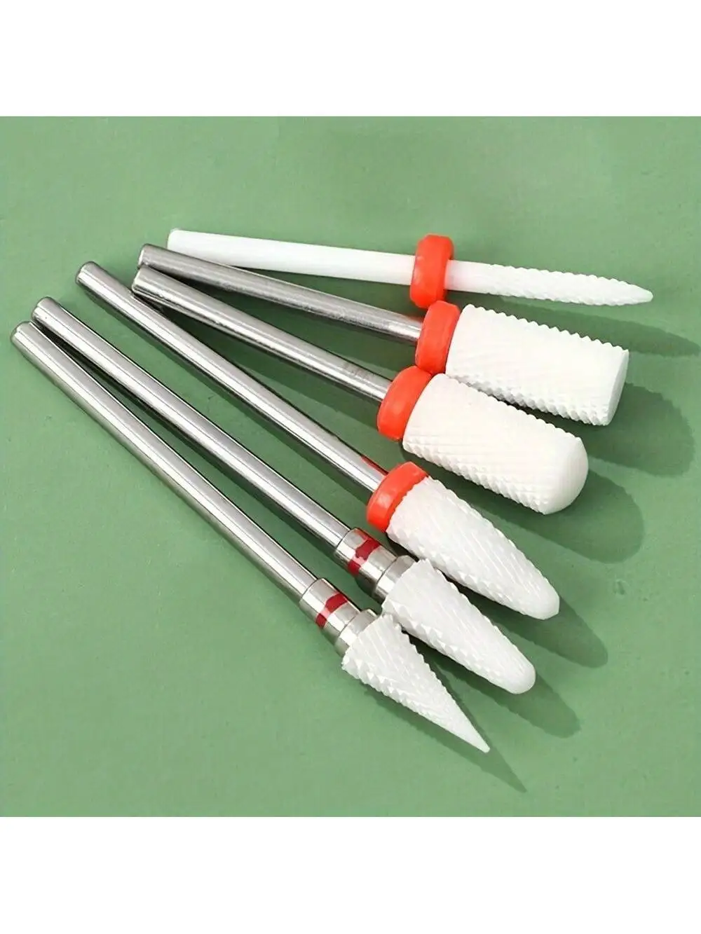 مجموعة لقم تلميع الأظافر السيراميكية مكونة من 2/6 قطع - لقم مثقاب الأظافر، فرشاة تنظيف التلميع. مزيل الباديكير لجل الأكريليك #2