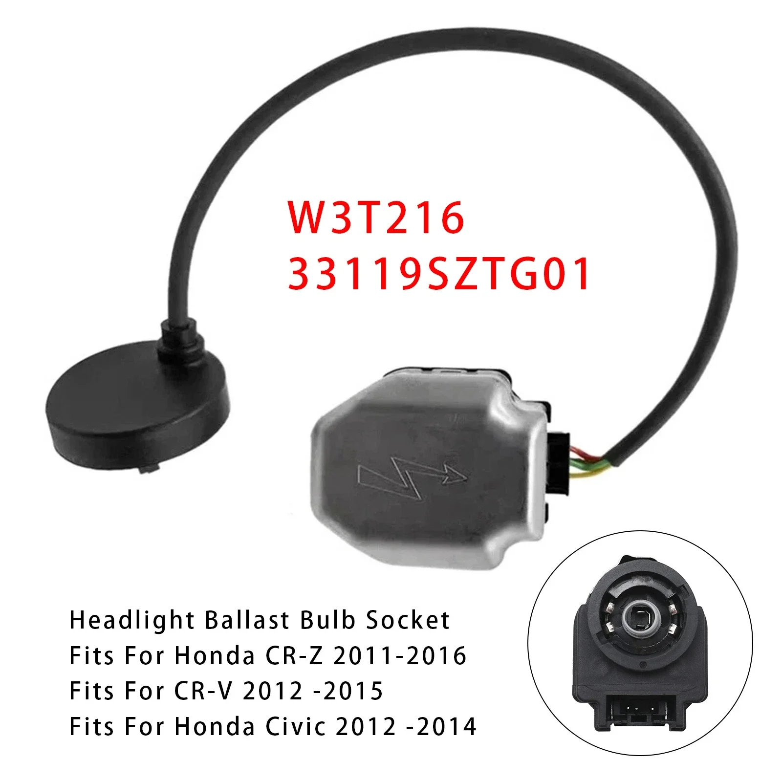 Xenon HID Ballast Bulb Socket W3T216 33119SZTG01 Replacement Car Parts For Honda CR-V Civic CR-Z Mazda CX9 CX5 3