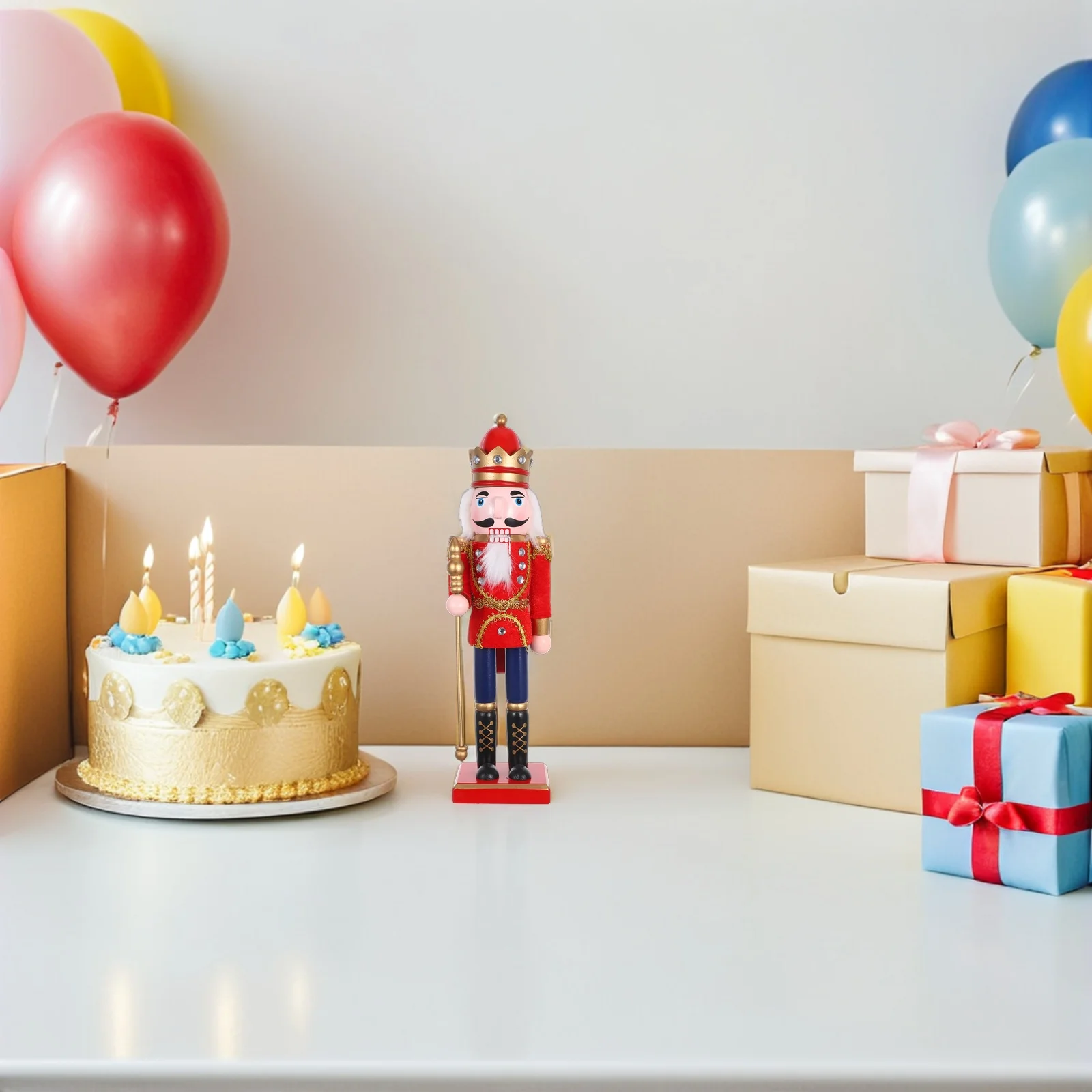 

Traditional Wooden Nutcracker Soldier Handcrafted Elegance Festive Holiday Decor Vibrant Painted Accents Christmas Mantel