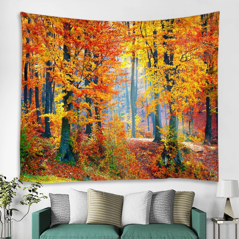 Misty Forest Tree Printed Large Wall Tapestry Cheap Hippie Wall Hanging Bohemian Wall Tapestries Mandala Wall Art Decor